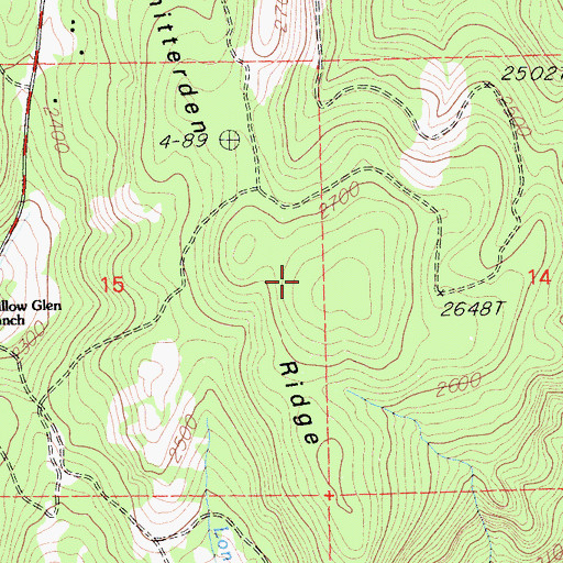 Topographic Map of Chitterden Ridge, CA