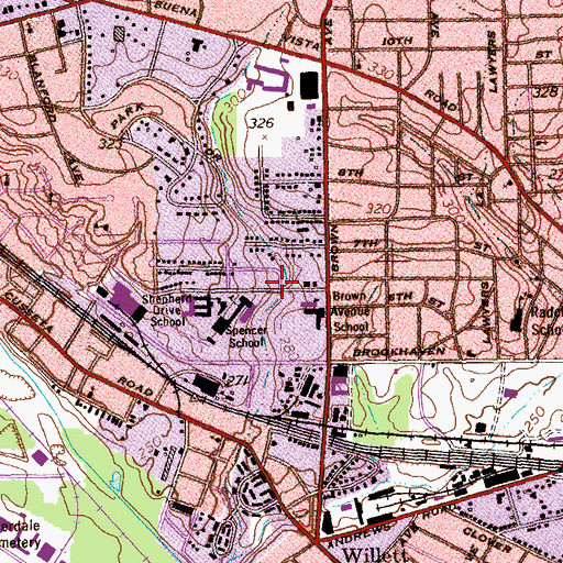 Topographic Map of Columbus West Division, GA