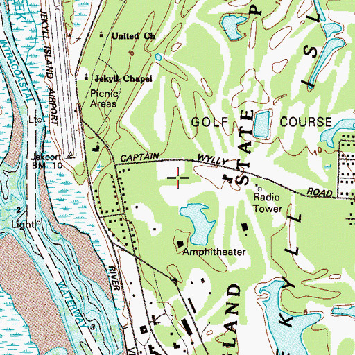 Topographic Map of Jekyll Island Division, GA