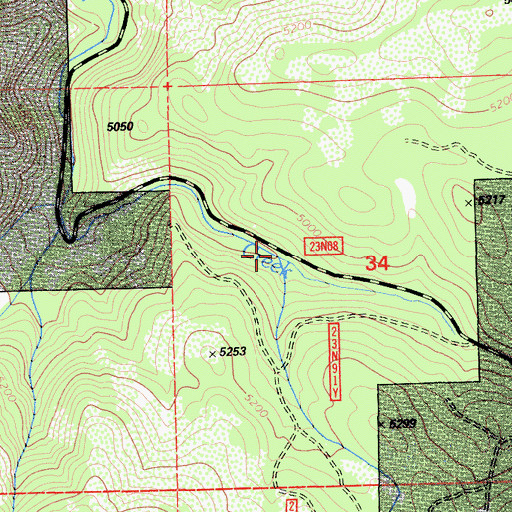 Topographic Map of Chris Creek, CA