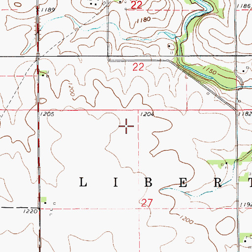 Topographic Map of Little Cedar Census Designated Place, IA