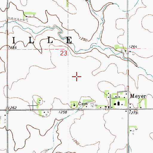 Topographic Map of Meyer Census Designated Place, IA