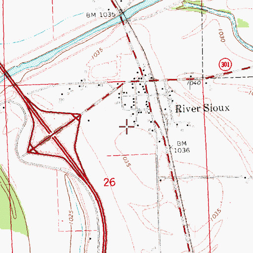 Topographic Map of River Sioux Census Designated Place, IA