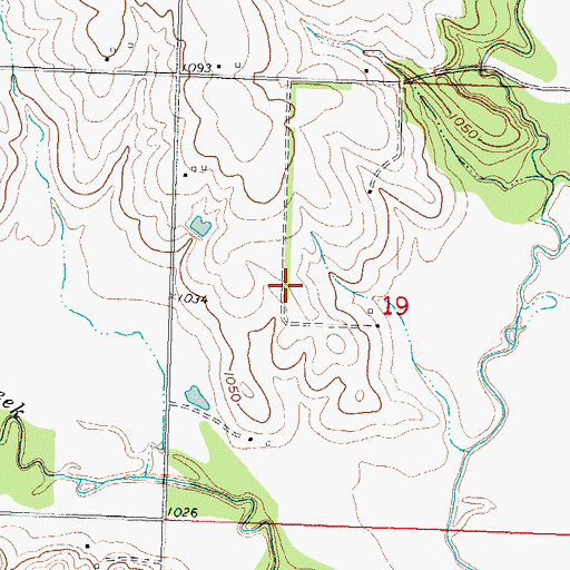 Topographic Map of Kickapoo Site 7 Census Designated Place, KS