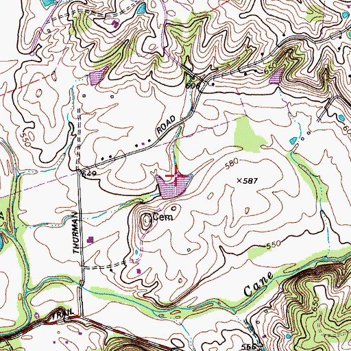 Topographic Map of Floyds Fork Division, KY