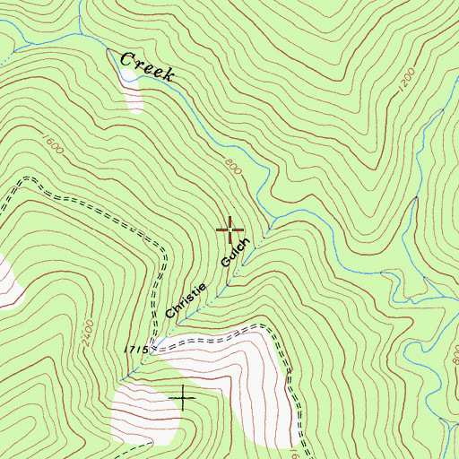 Topographic Map of Christie Gulch, CA