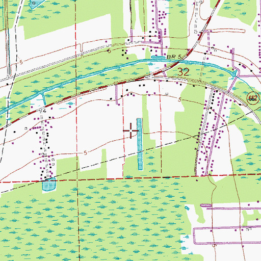 Topographic Map of Bayou L'Ourse Census Designated Place, LA