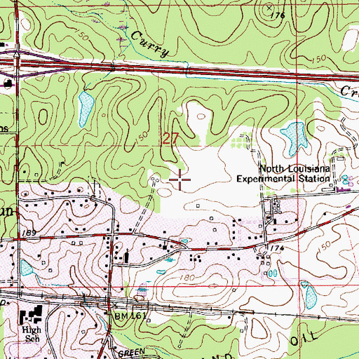 Topographic Map of Calhoun Census Designated Place, LA