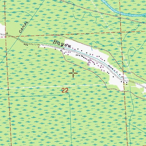 Topographic Map of Choctaw Census Designated Place, LA