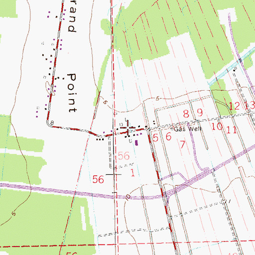 Topographic Map of Grand Point Census Designated Place, LA