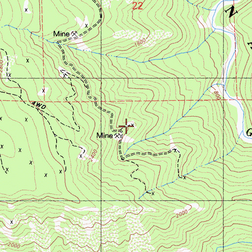 Topographic Map of Chrome Mine, CA