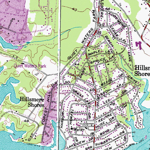Topographic Map of Annapolis Neck Census Designated Place, MD