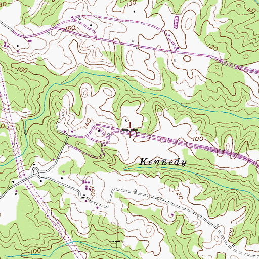 Topographic Map of Aquasco Census Designated Place, MD