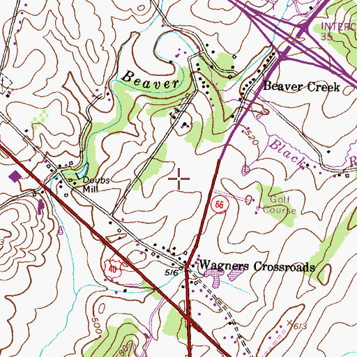 Topographic Map of Beaver Creek Census Designated Place, MD