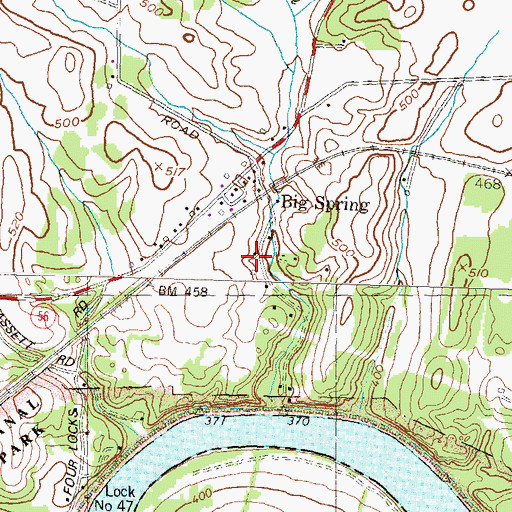 Topographic Map of Big Spring Census Designated Place, MD