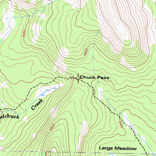 Topographic Map of Chuck Pass, CA