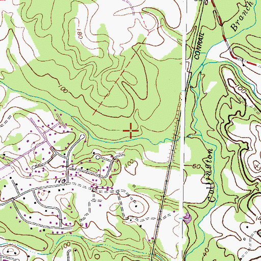 Topographic Map of Brock Hall Census Designated Place, MD