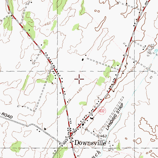 Topographic Map of Downsville Census Designated Place, MD