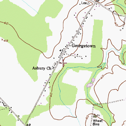 Topographic Map of Georgetown Census Designated Place, MD