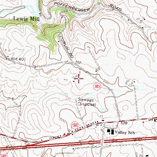 Topographic Map of Jefferson Census Designated Place, MD