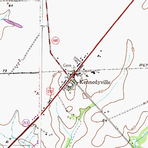Topographic Map of Kennedyville Census Designated Place, MD