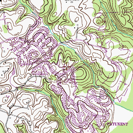 Topographic Map of Marlboro Meadows Census Designated Place, MD
