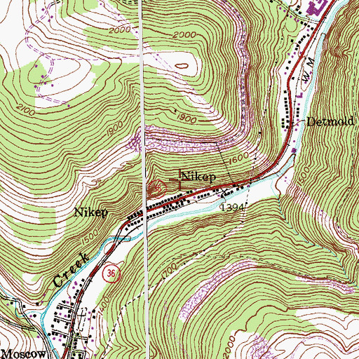 Topographic Map of Nikep Census Designated Place, MD