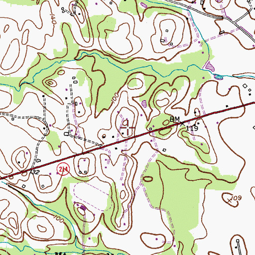 Topographic Map of Queen Anne Census Designated Place, MD