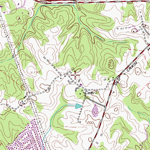 Topographic Map of Queensland Census Designated Place, MD