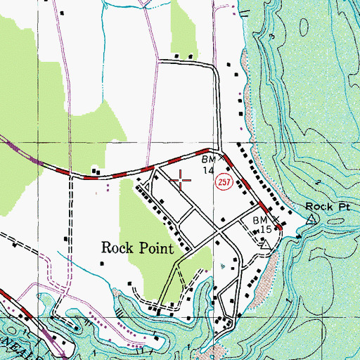 Topographic Map of Rock Point Census Designated Place, MD
