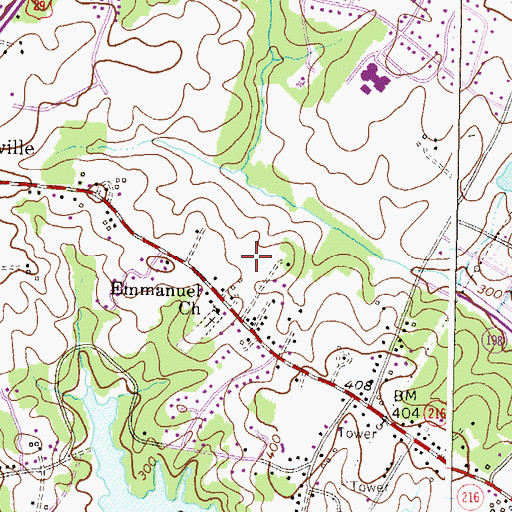 Topographic Map of Scaggsville Census Designated Place, MD