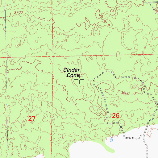 Topographic Map of Cinder Cone, CA
