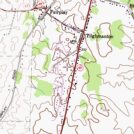 Topographic Map of Tilghmanton Census Designated Place, MD