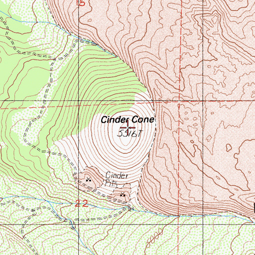 Topographic Map of Cinder Cone, CA