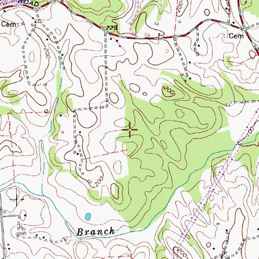 Topographic Map of Westphalia Census Designated Place, MD