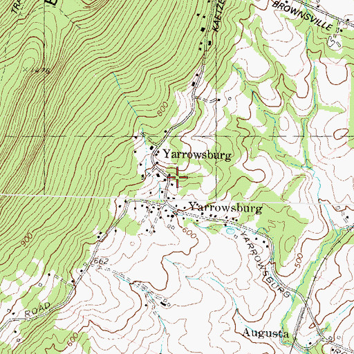 Topographic Map of Yarrowsburg Census Designated Place, MD
