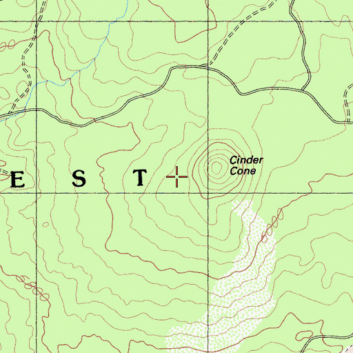 Topographic Map of Cinder Cone, CA