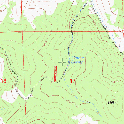 Topographic Map of Cinder Spring, CA