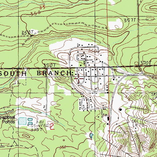 Topographic Map of Caberfae Census Designated Place, MI