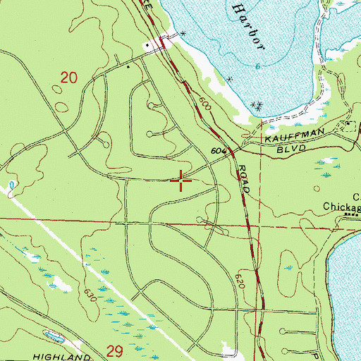 Topographic Map of Presque Isle Harbor Census Designated Place, MI