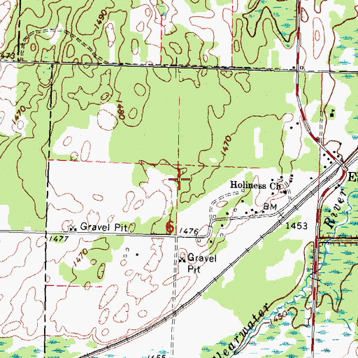 Topographic Map of Ebro Census Designated Place, MN