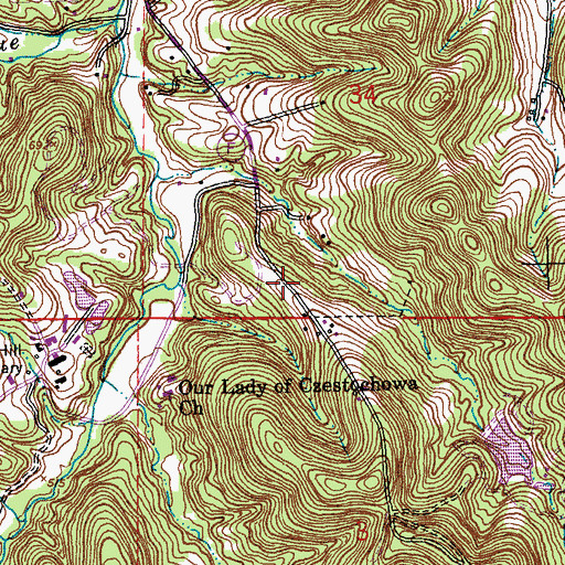 Topographic Map of LaBarque Creek Census Designated Place, MO