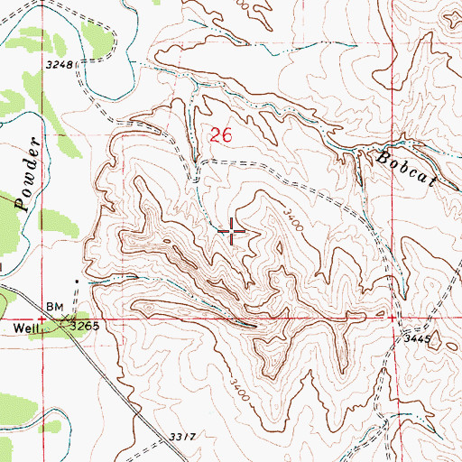Topographic Map of Biddle Census Designated Place, MT