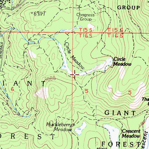Topographic Map of Circle Meadow, CA