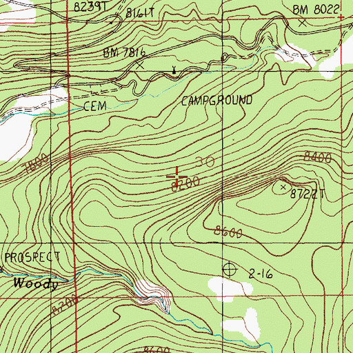 Topographic Map of Cooke City Census Designated Place, MT