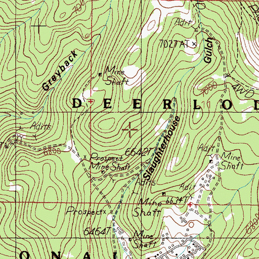 Topographic Map of Elkhorn Census Designated Place, MT
