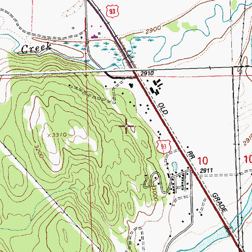 Topographic Map of Forest Hill Village Census Designated Place, MT