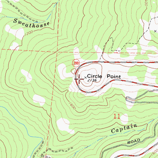 Topographic Map of Circle Point, CA