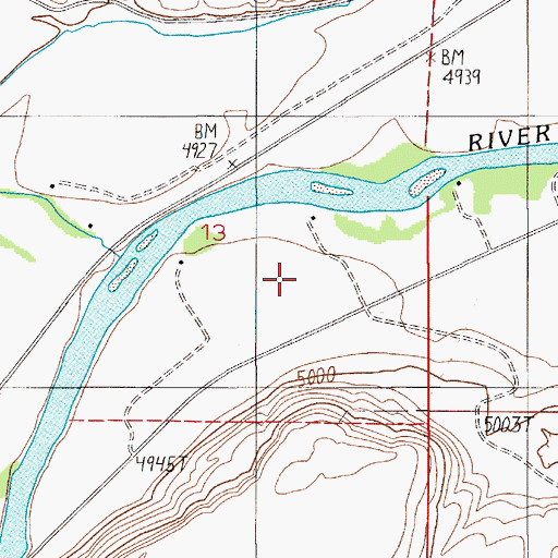Topographic Map of South Glastonbury Census Designated Place, MT