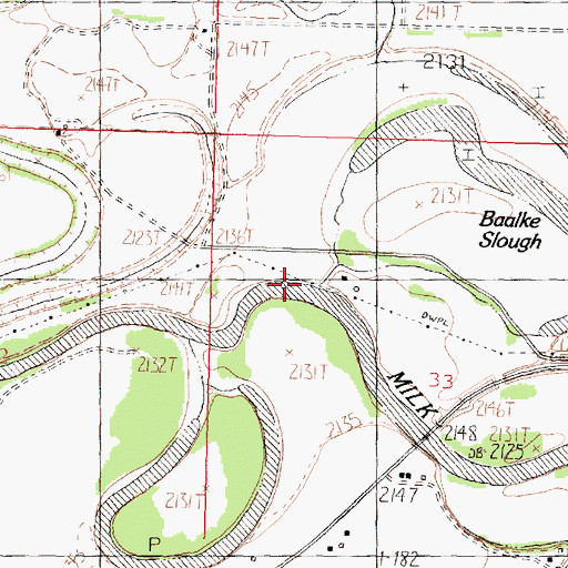 Topographic Map of Hinsdale Census Designated Place, MT